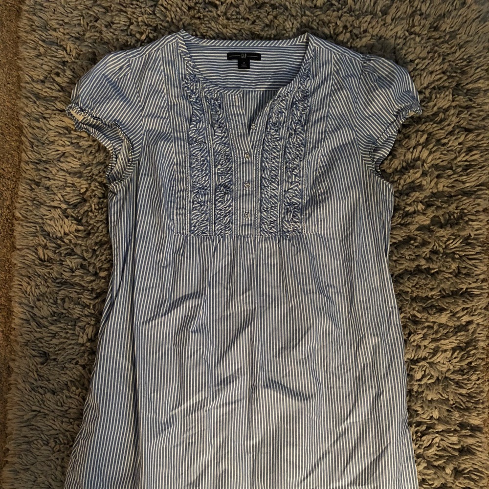 Gap Blue Stripped Midi Shift Dress